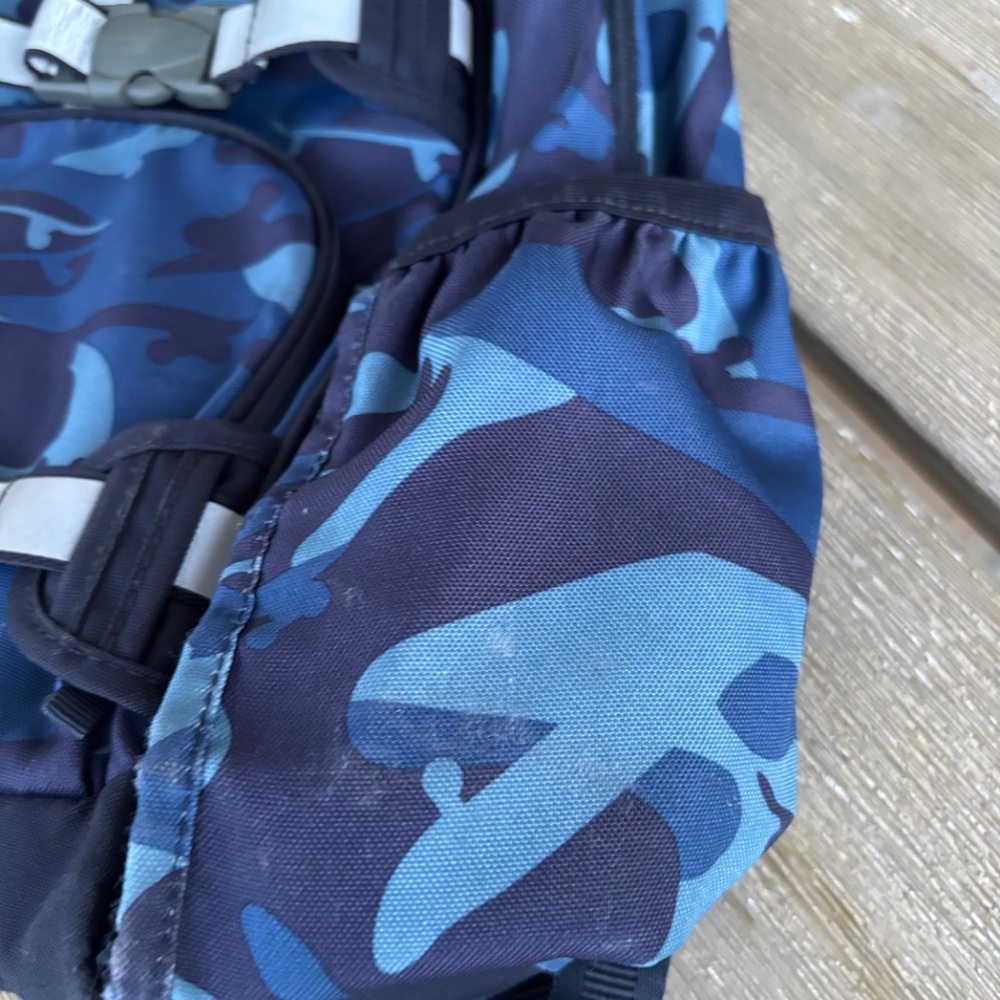 Pottery Barn Kids Blue Camo Backpack with Gray Straps - Picture 4 of 6